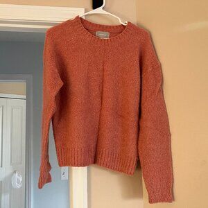 Everlane Teddy Boucle Crew Neck Wool Sweater - Coral